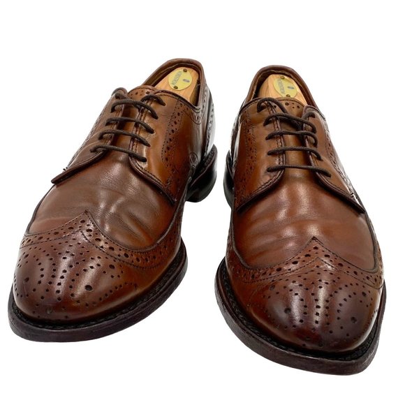 Allen Edmonds Madison Park mens size 9 brown leather wing tip oxford dress shoes main image 11